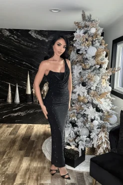 Black Hot Fix Krishna Maxi Dress