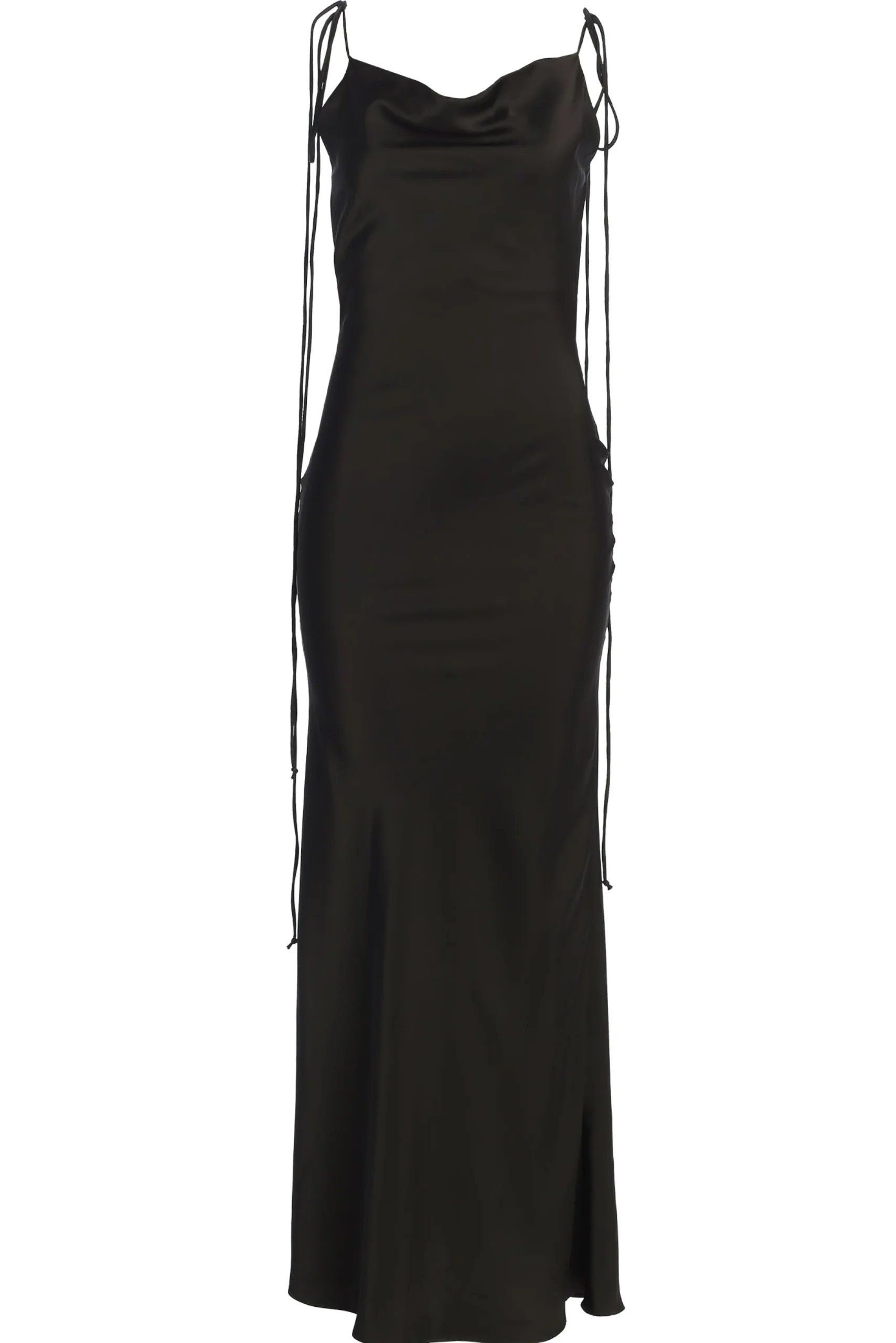 Black Irresistible Satin Maxi Dress