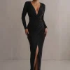 Black Jamie Plunge Maxi Dress
