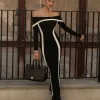 Black Janet Off Shoulder Maxi Dress