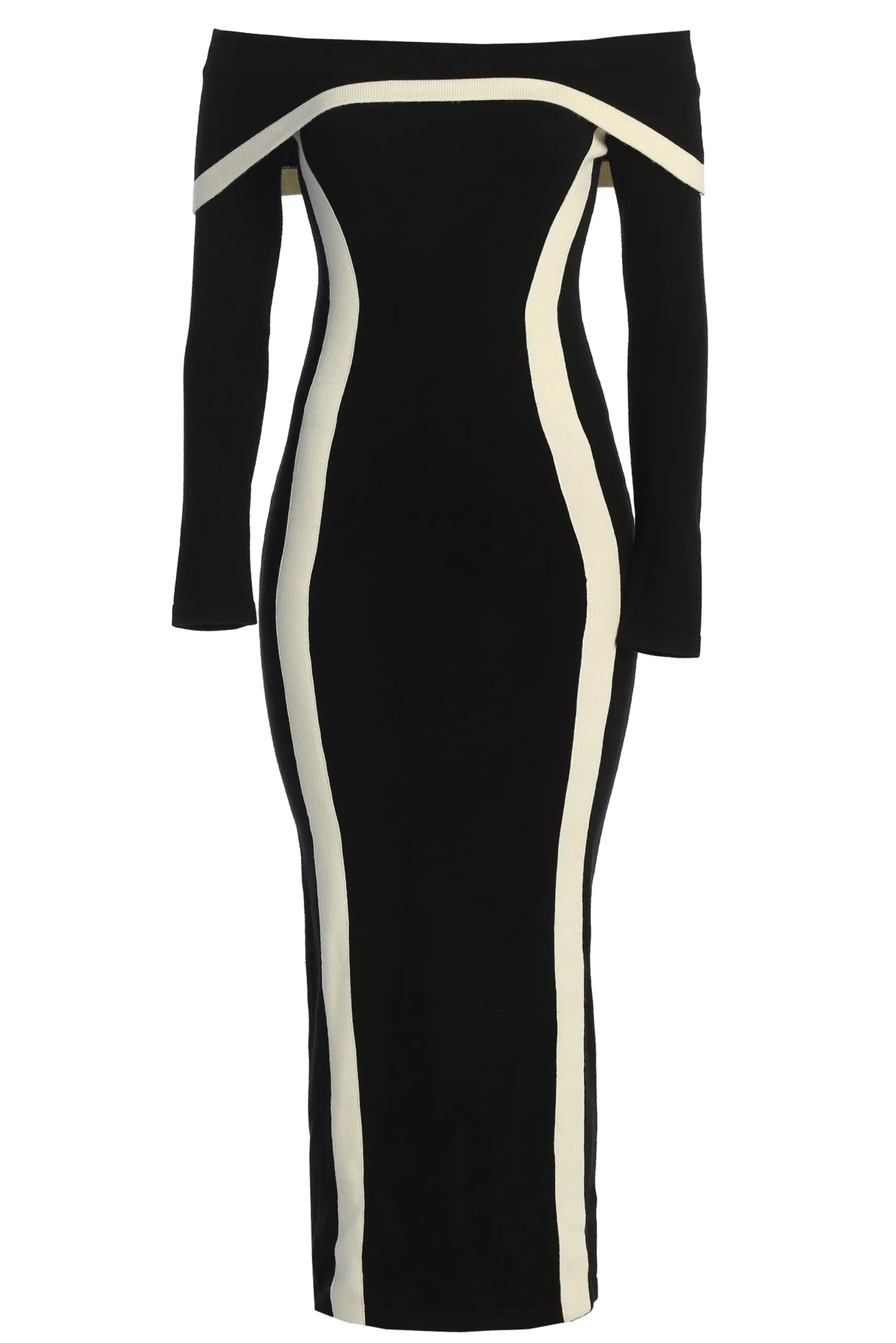 Black Janet Off Shoulder Maxi Dress