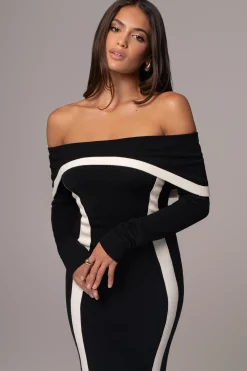 Black Janet Off Shoulder Maxi Dress