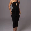 Black Jess Ruched Midi Dress