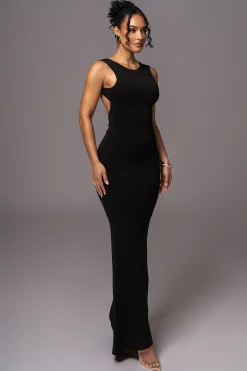 Black JLUXBASIX FRONT AND CENTER MAXI DRESS