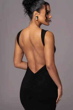 Black JLUXBASIX FRONT AND CENTER MAXI DRESS