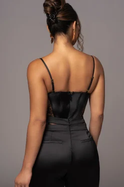 Black Joana Cutout Satin Trousers