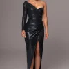 Black Kaleah Metallic Maxi Dress