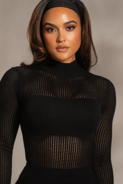 Black Klaudette Knit Bodysuit