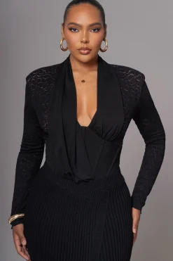 Black Lace Corset Bodysuit