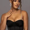 Black Leo Matte Satin Bustier