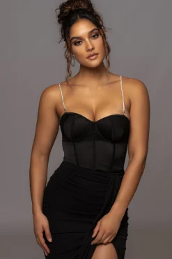 Black Leo Matte Satin Bustier