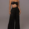 Black Lets Get Away Satin Pant Set