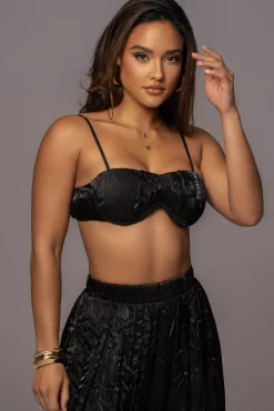 Black Lets Get Away Satin Pant Set