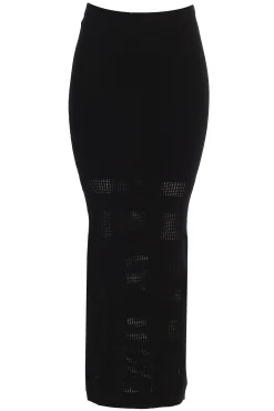 Black Lina Knit Maxi Skirt