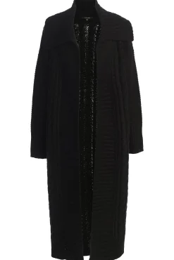 Black Malinda Sweater Knit Cardigan