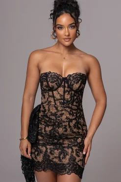 Black Marilyn Lace Mini Dress