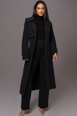 Black Maxinne Knit Coat