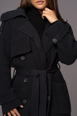 Black Maxinne Knit Coat