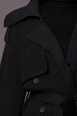 Black Maxinne Knit Coat
