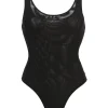 Black Mesh Essentials Tank Bodysuit Undergarment