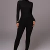 Black Minna Mock Neck Jumpsuit