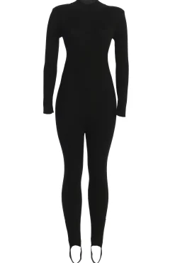 Black Minna Mock Neck Jumpsuit
