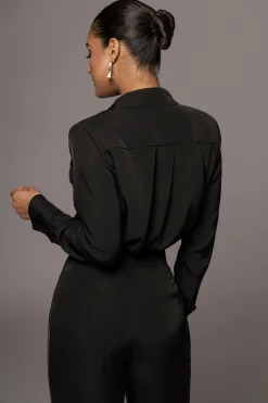 Black Misty Button Up