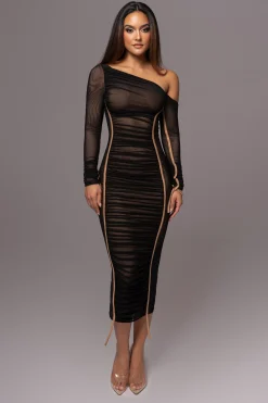 Black Monika Midi Dress