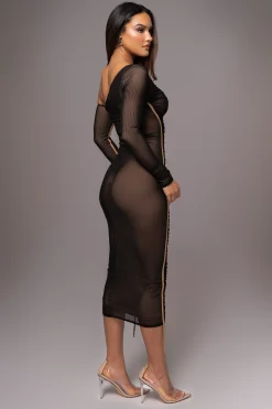 Black Monika Midi Dress