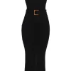 Black Moonrise Ribbed Maxi Dress