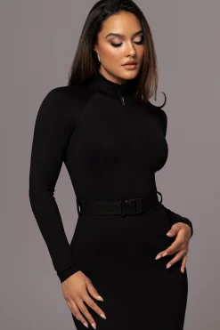 Black Movement Mock Maxi Dress