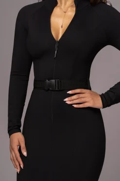 Black Movement Mock Maxi Dress