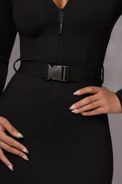 Black Movement Mock Maxi Dress