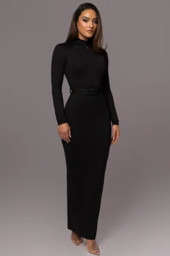 Black Movement Mock Maxi Dress
