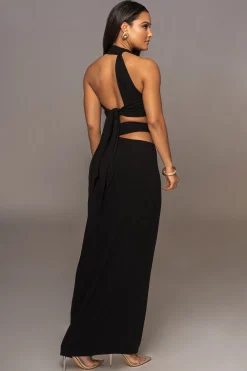 Black New Age Two Piece Skirt Set