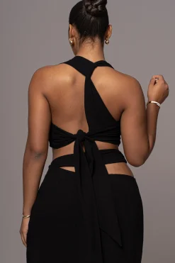 Black New Age Two Piece Skirt Set