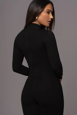 Black Noel Sweater Knit Jumpsuit