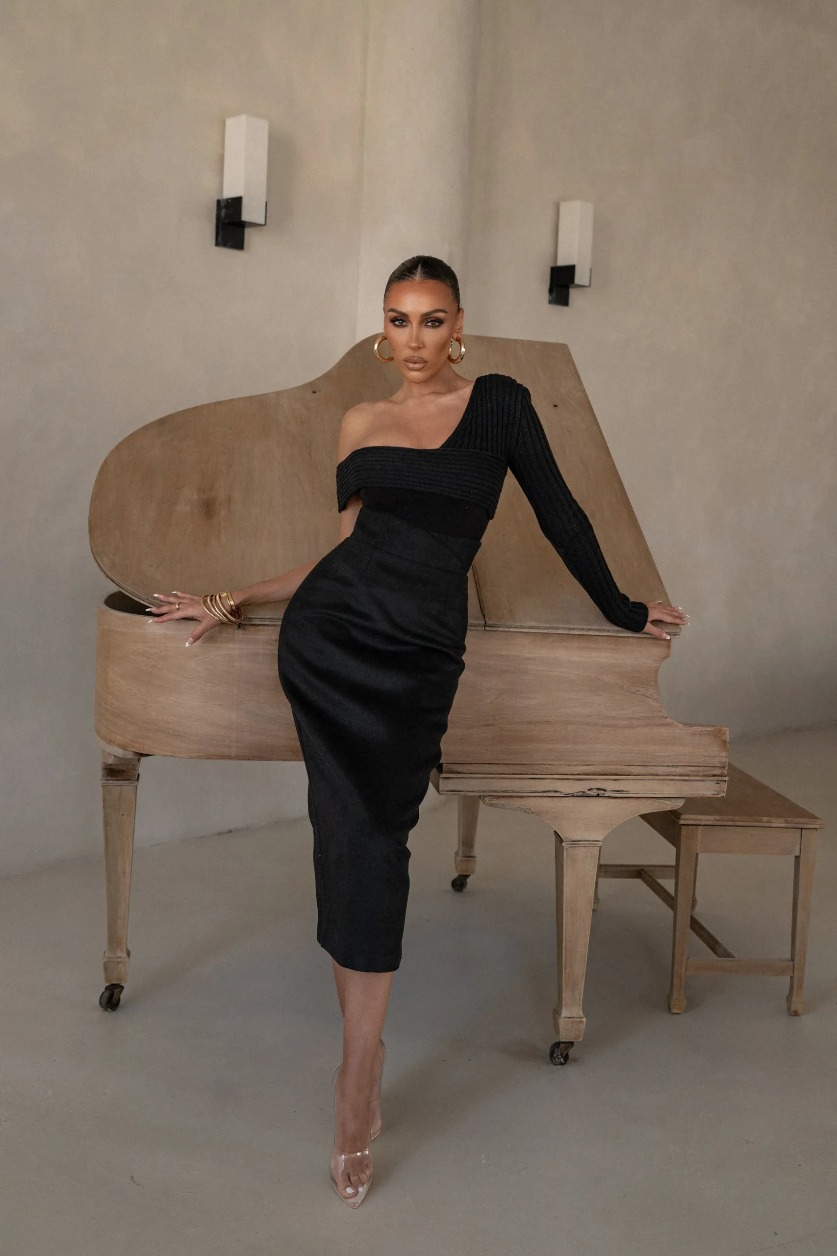 Black Nostalgia High Waist Skirt