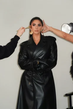 Black Odin Faux Leather Coat
