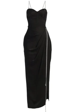 Black Olea Satin Skirt