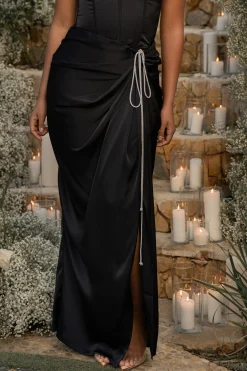 Black Olea Satin Skirt