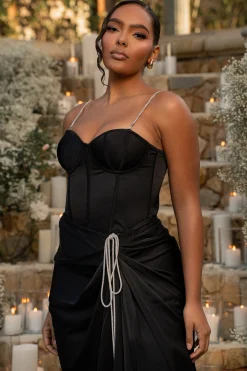 Black Olea Satin Skirt