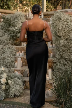 Black Olea Satin Skirt