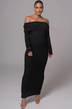 Black Olivea Knit Maxi Dress