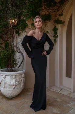 Black One And Only Satin Dress