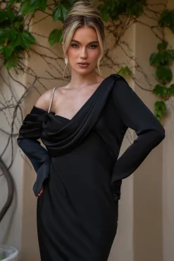 Black One And Only Satin Dress
