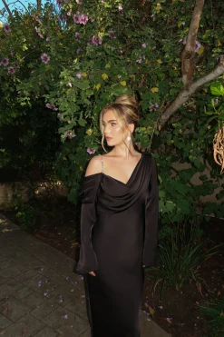 Black One And Only Satin Dress