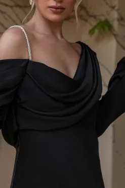 Black One And Only Satin Dress