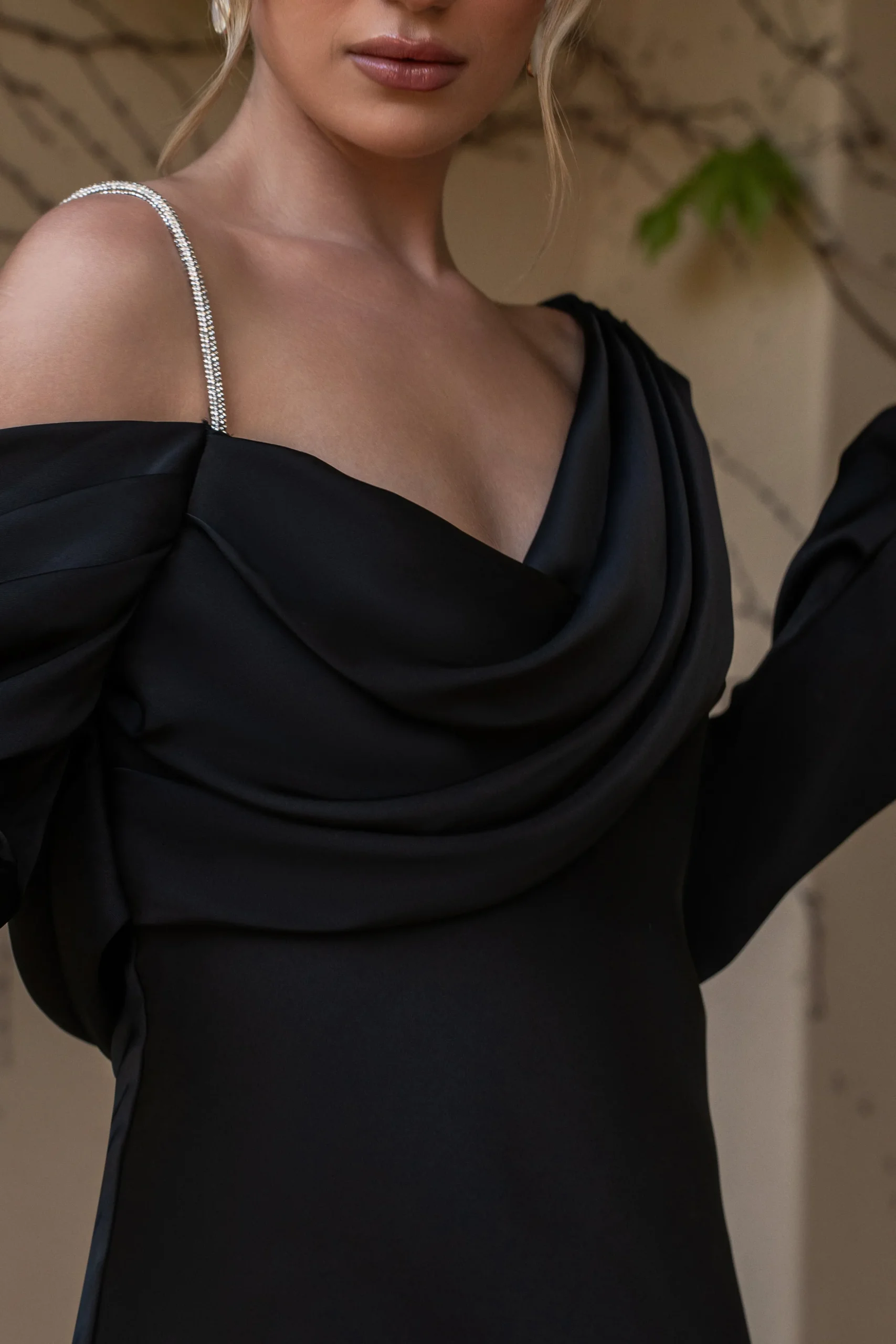 Black One And Only Satin Dress