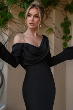 Black One And Only Satin Dress
